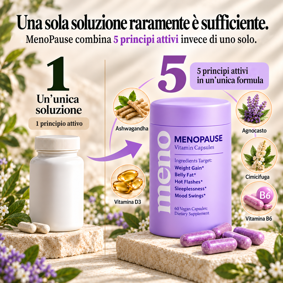 Integratore Menopausa e Perimenopausa – Capsule Vegane – Hanna MenoPause