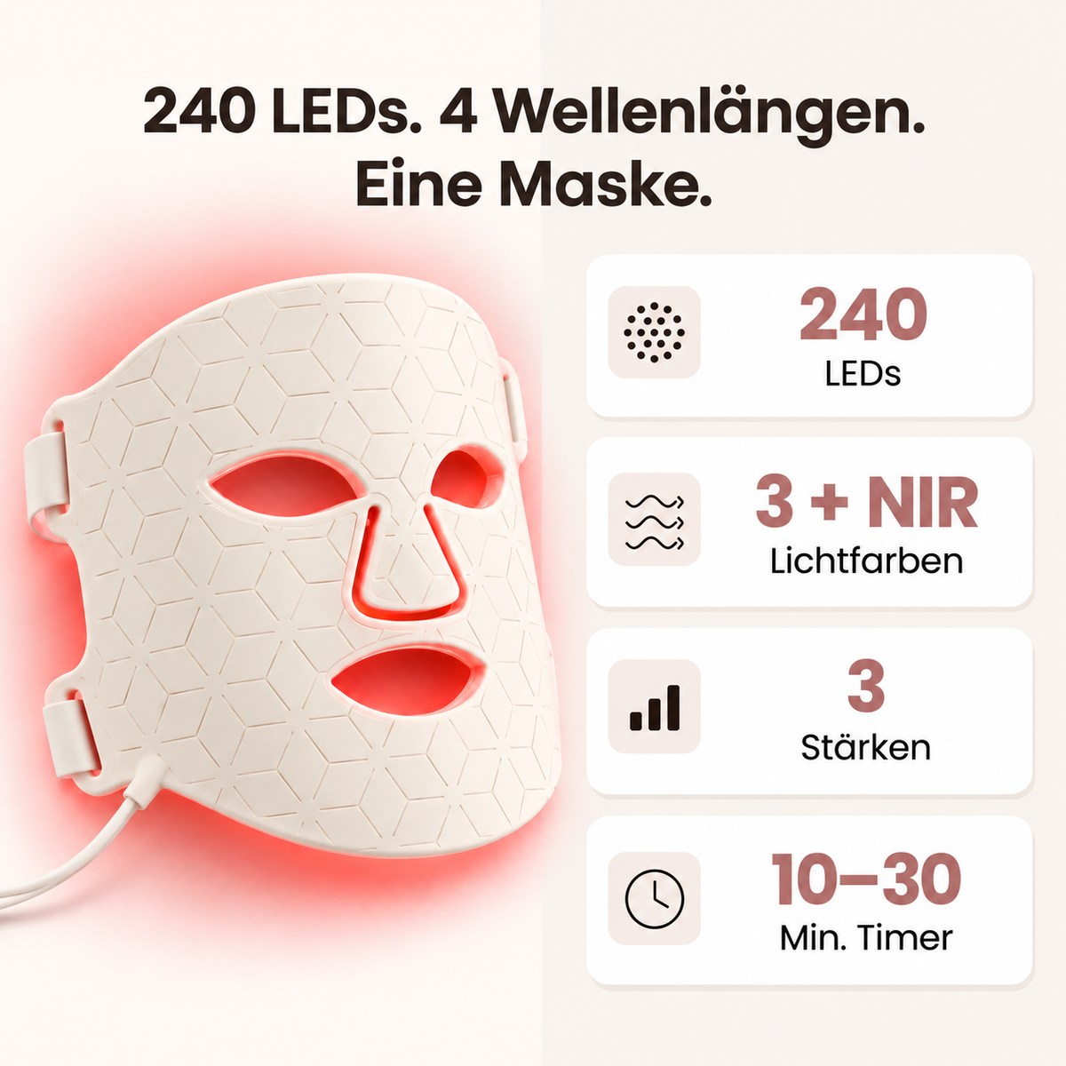HANNA LED Face Mask PRO – Per una pelle più liscia, tonica e visibilmente più fresca