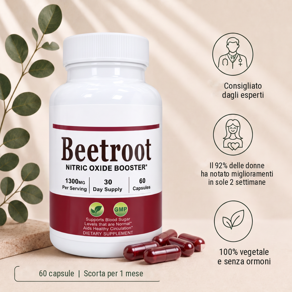 Integratore di Barbabietola Rossa – 1300 mg – Capsule Vegane – Hanna Beet Balance