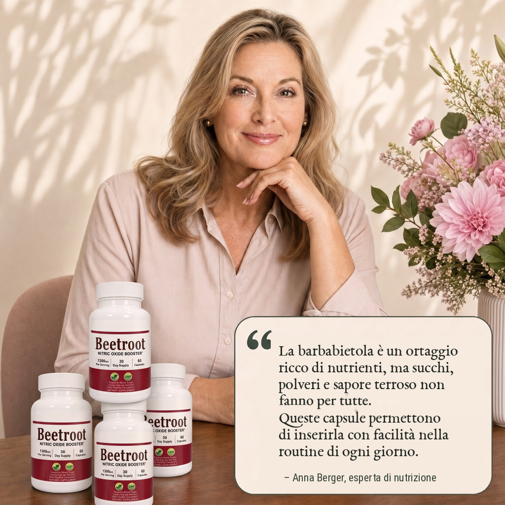 Integratore di Barbabietola Rossa – 1300 mg – Capsule Vegane – Hanna Beet Balance