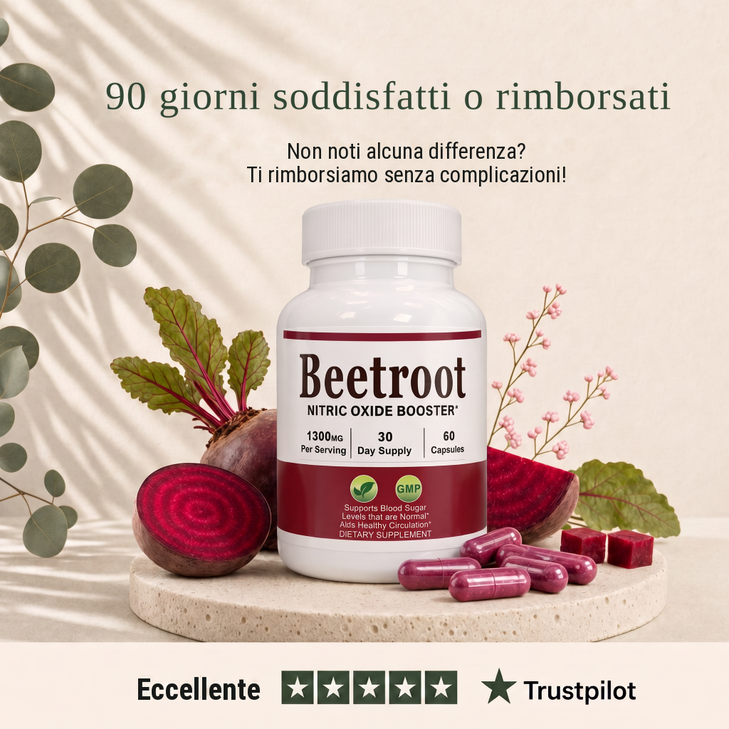 Integratore di Barbabietola Rossa – 1300 mg – Capsule Vegane – Hanna Beet Balance