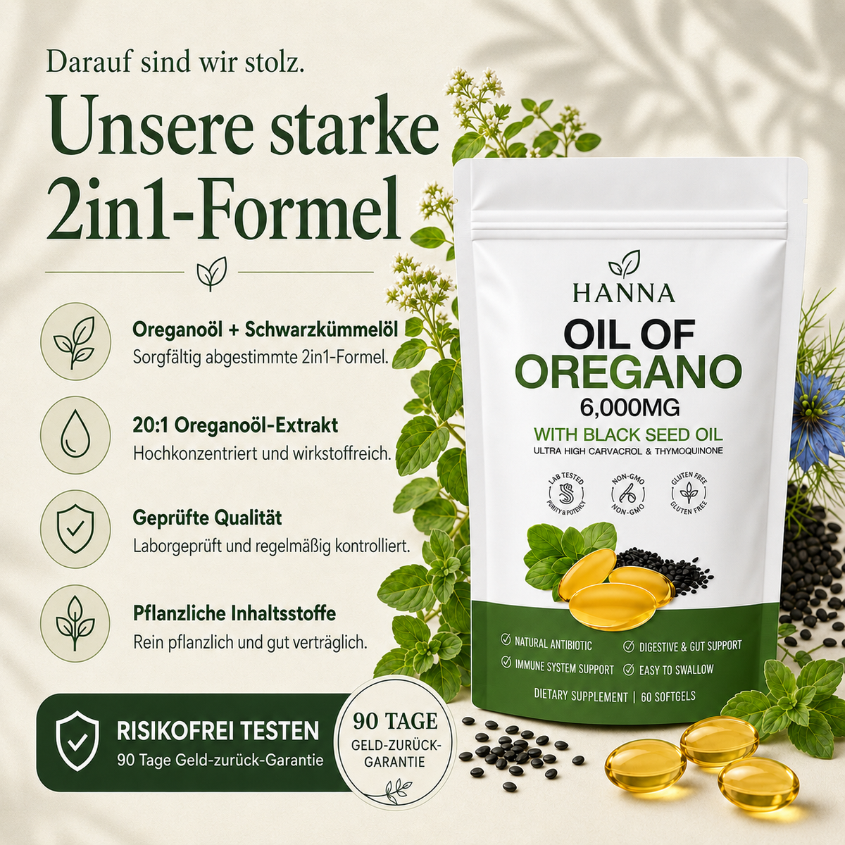 Hanna Oregano Softgels