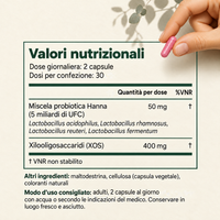 Fermenti Lattici Donna – 4 Ceppi di Lactobacillus – Capsule Vegane – Hanna V-Balance